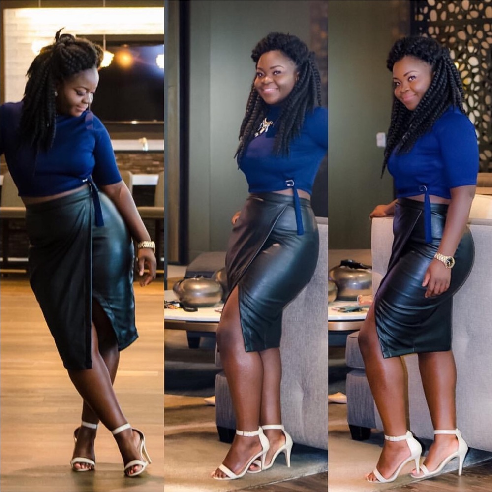 🥰 Medi Black Leather Skirt 😍😍😍😍😍😍😍🔥🔥